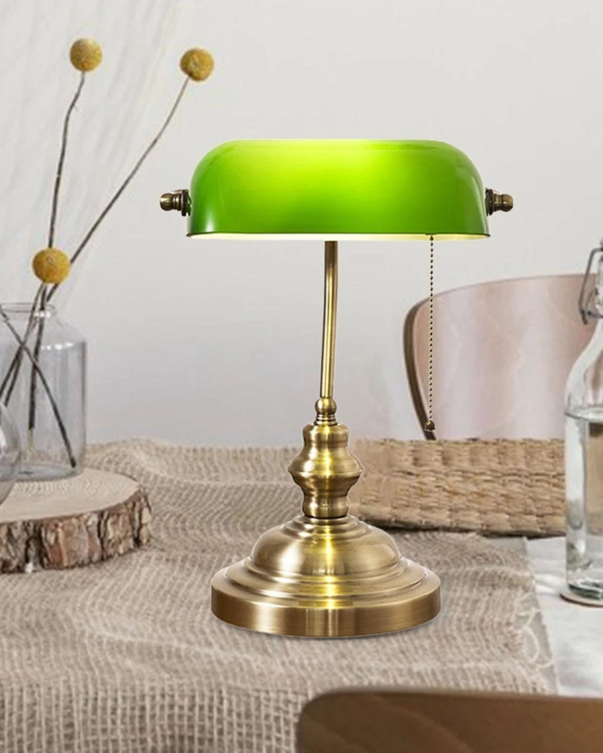 Klassische Bankierslampe Messinggrün – Gezielte Arbeitsbeleuchtung