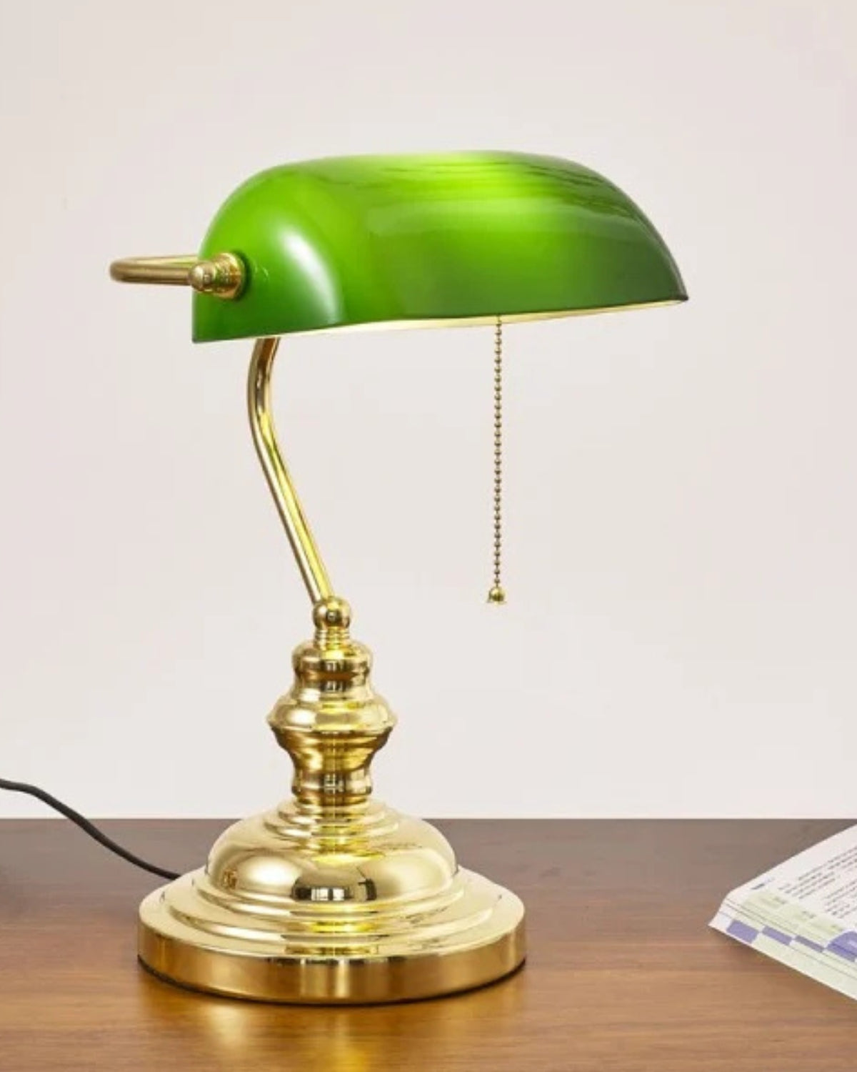 Klassische Bankierslampe Messinggrün – Gezielte Arbeitsbeleuchtung
