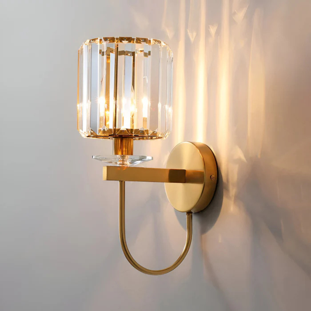 Vintage Wandleuchte mit Kristallglas – Retro-Stil mit warmweißem LED-Licht