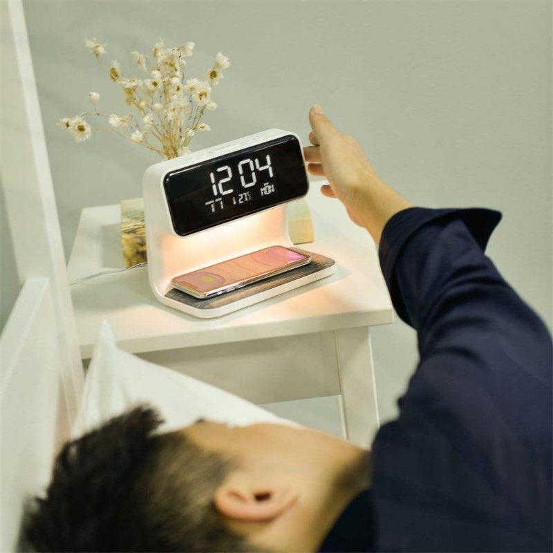 3-in-1 Nachttischlampe Mit Drahtloser Ladestation – Elegante Beleuchtung Für Ihr Schlafzimmer 1