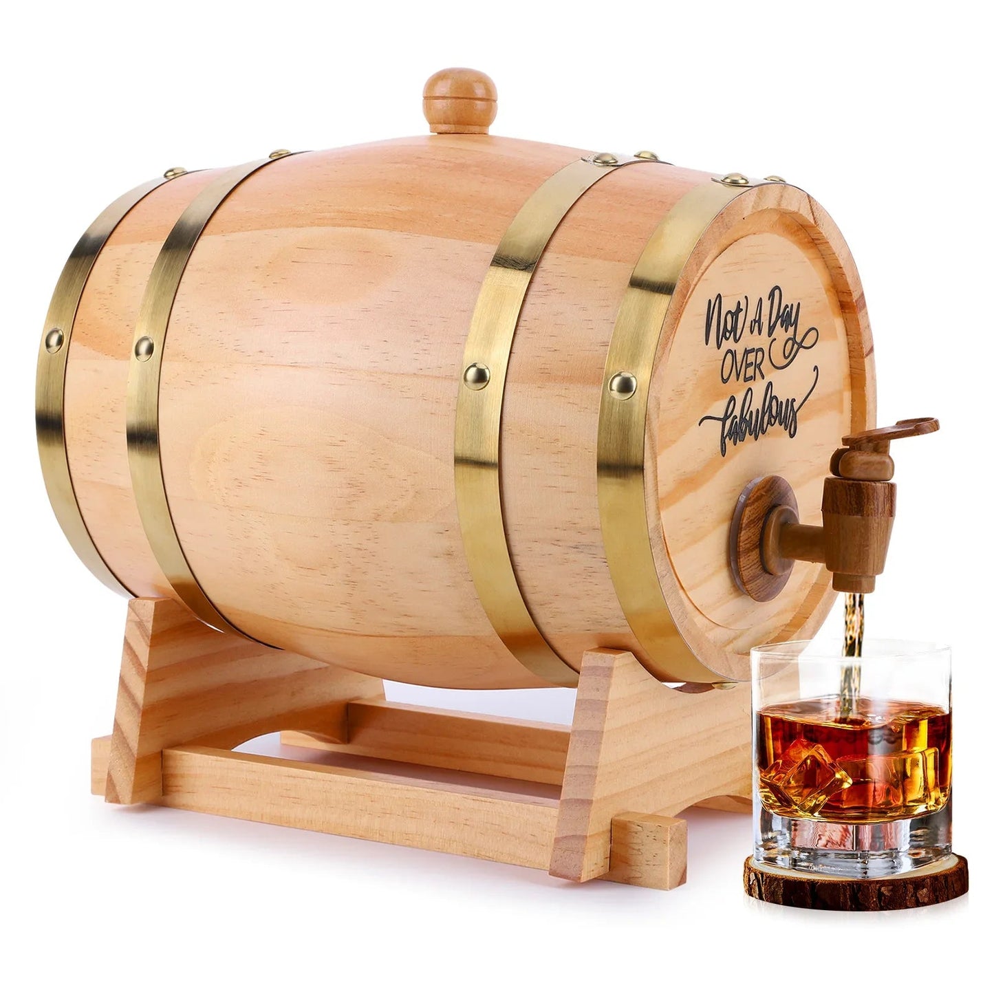 **3L Schnapz Whiskyfass Mit Stand Und Zapfhahn** – Elegante Präsentation für Spirituosenliebhaber 3