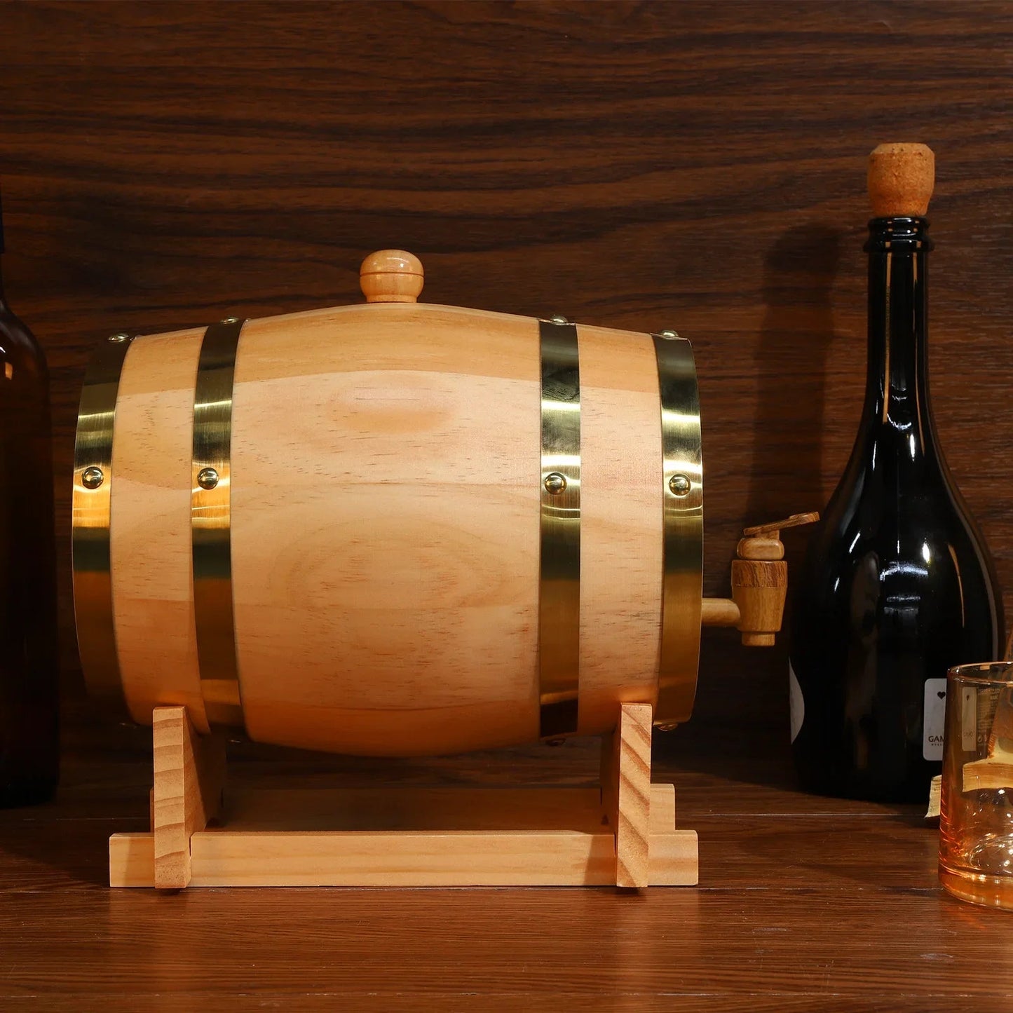 **3L Schnapz Whiskyfass Mit Stand Und Zapfhahn** – Elegante Präsentation für Spirituosenliebhaber 4