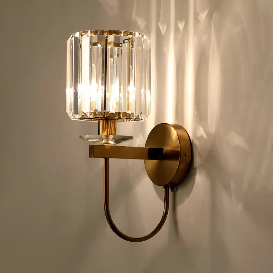 Vintage Wandleuchte mit Kristallglas – Retro-Stil mit warmweißem LED-Licht