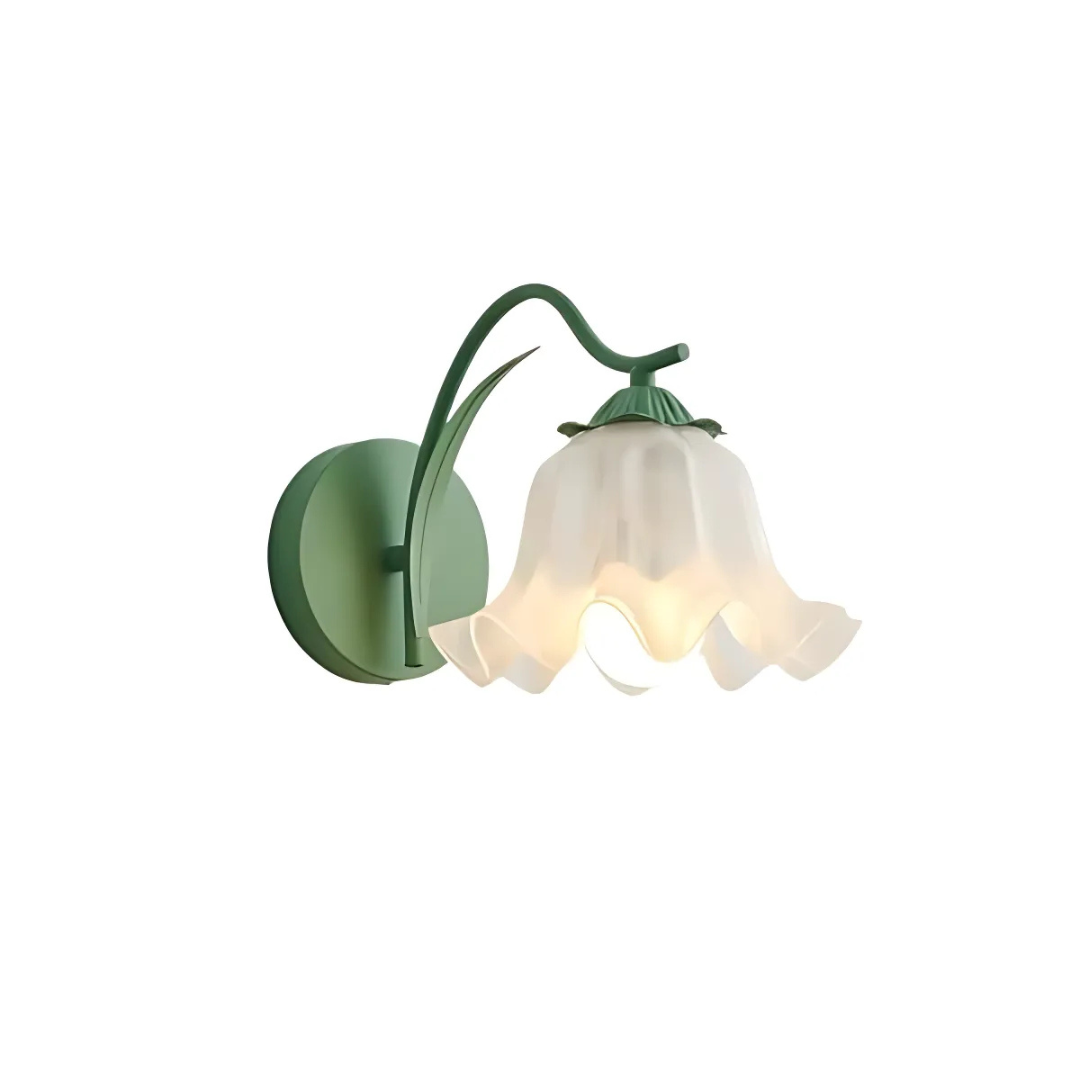 Dekorative Wandleuchte in Blumenform – Retro-Stil mit gewelltem Glasschirm