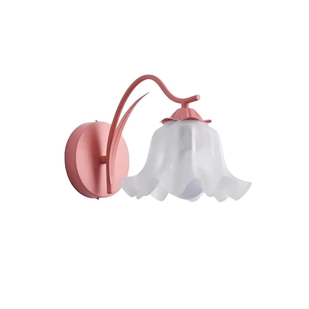 Dekorative Wandleuchte in Blumenform – Retro-Stil mit gewelltem Glasschirm