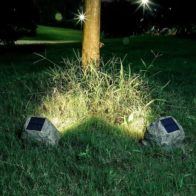 AURELINE Solar Außenlampe – Realistische Steinoptik mit Warmem Licht 2