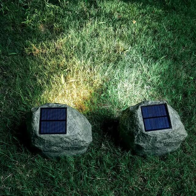 AURELINE Solar Außenlampe – Realistische Steinoptik mit Warmem Licht 3