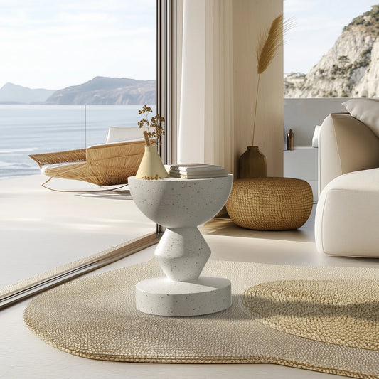 Beistelltisch Aus Kunst-Terrazzo-Beton – Wetterfester Tisch Für Innen Und Außen 0