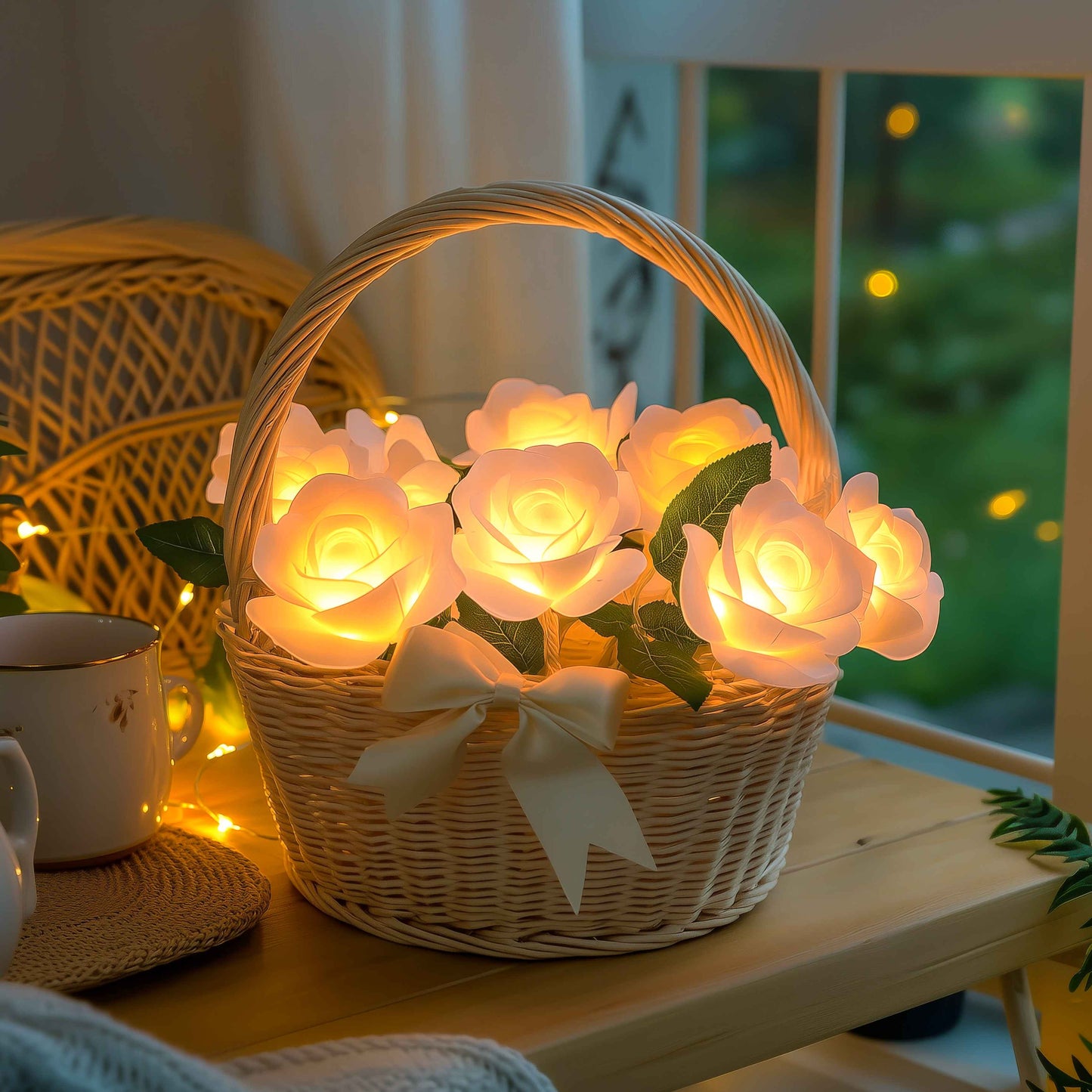 BloomBasket Licht | LED-Blumenkorb – Gemütliche Atmosphäre mit Stil 2