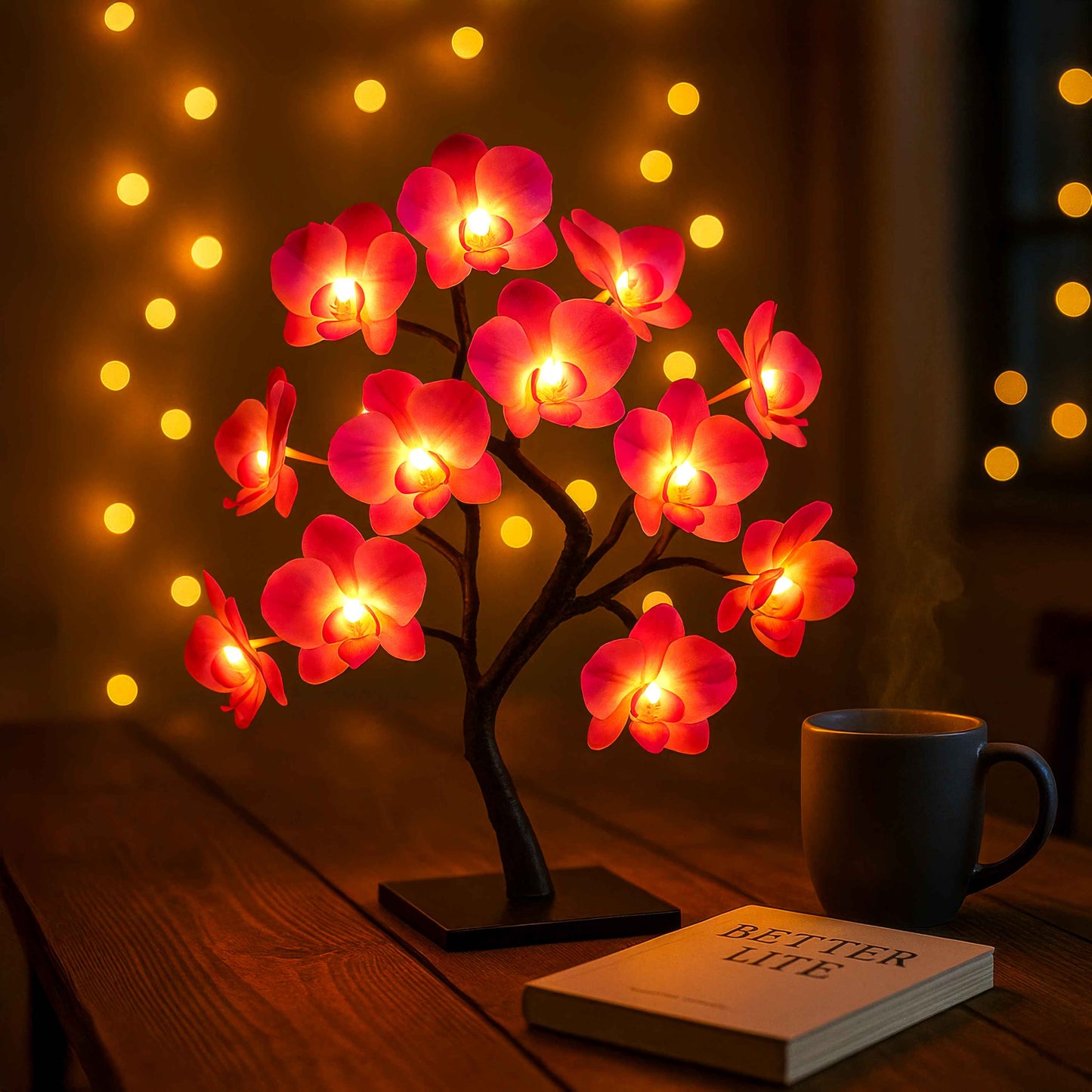 **Blütenflammenlampe** – Gemütliches Lichtspiel mit Blumen 0