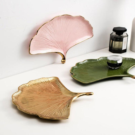 Catch All Tablett Blattgold-Keramik – Stilvolle Ordnung für Wertsachen 1