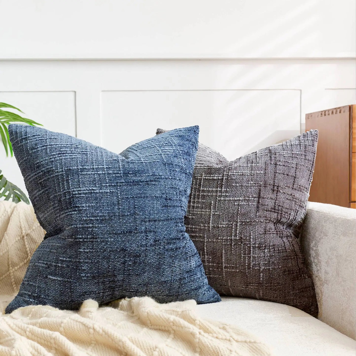 Chenille Grob Garn Kissenabdeckung – Elegante Textur für Gemütliches Ambiente 3