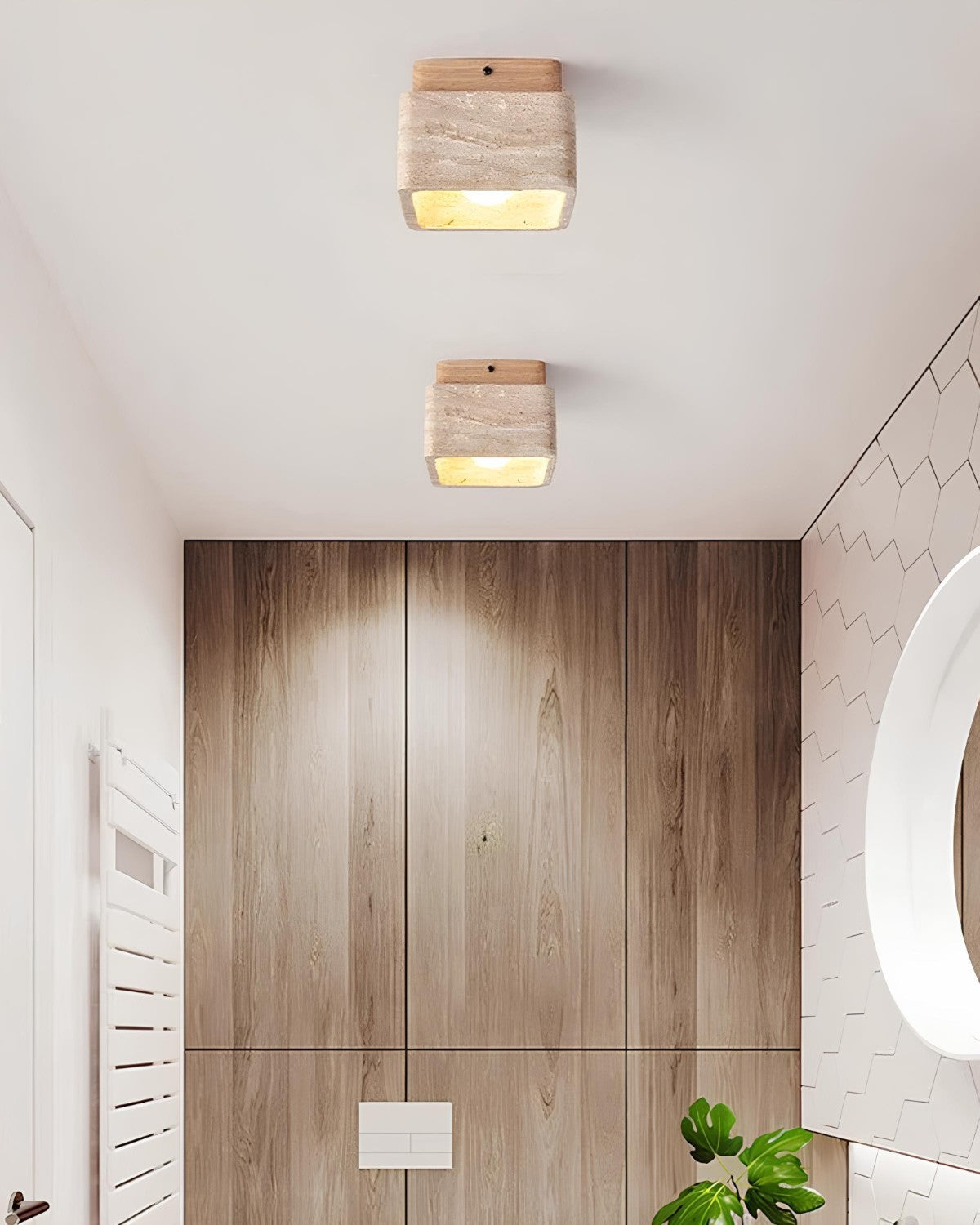 Corazon Deckenlampe aus Travertin und Holz – Minimalistische LED-Beleuchtung für Gemütliche Räume 2