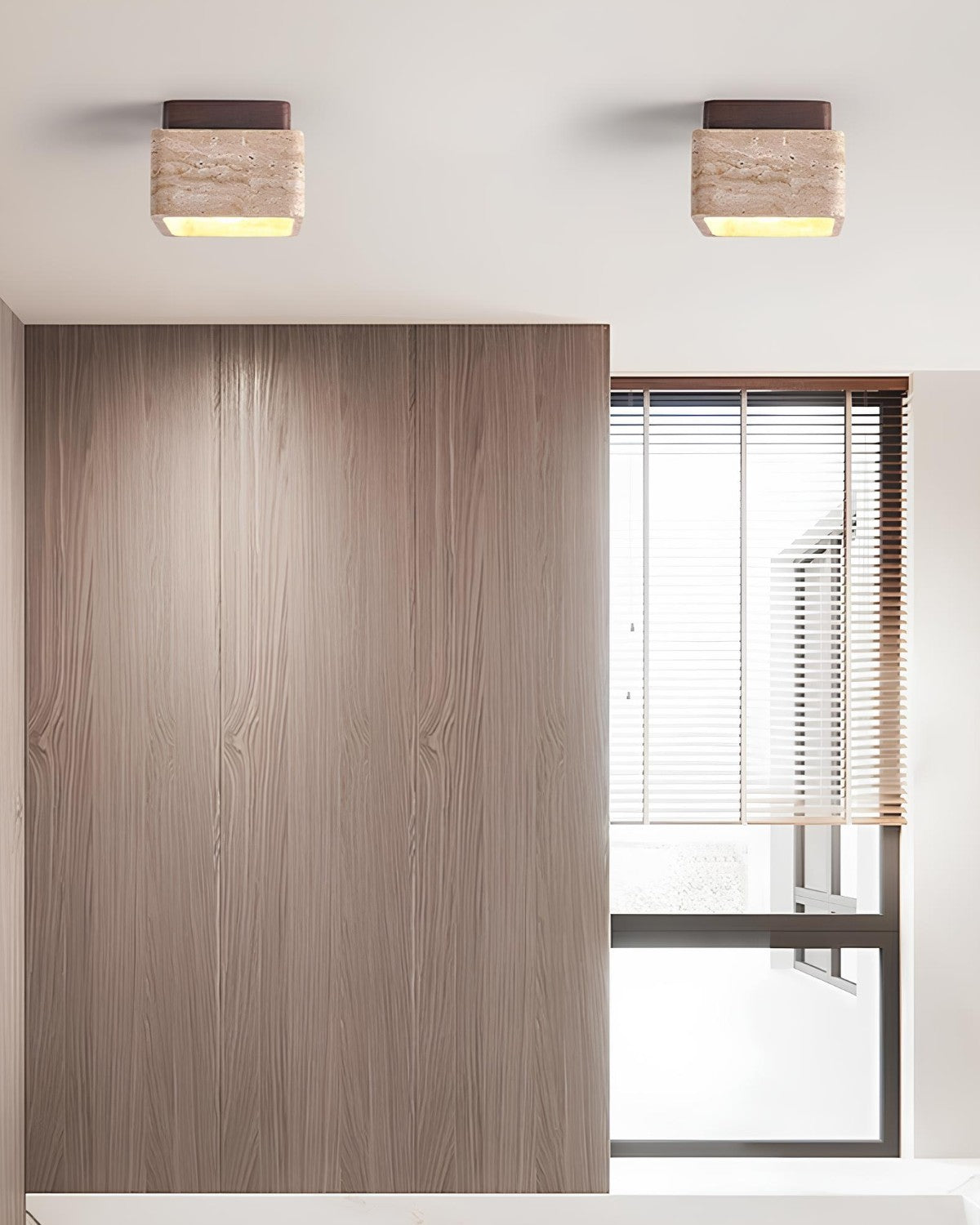 Corazon Deckenlampe aus Travertin und Holz – Minimalistische LED-Beleuchtung für Gemütliche Räume 6