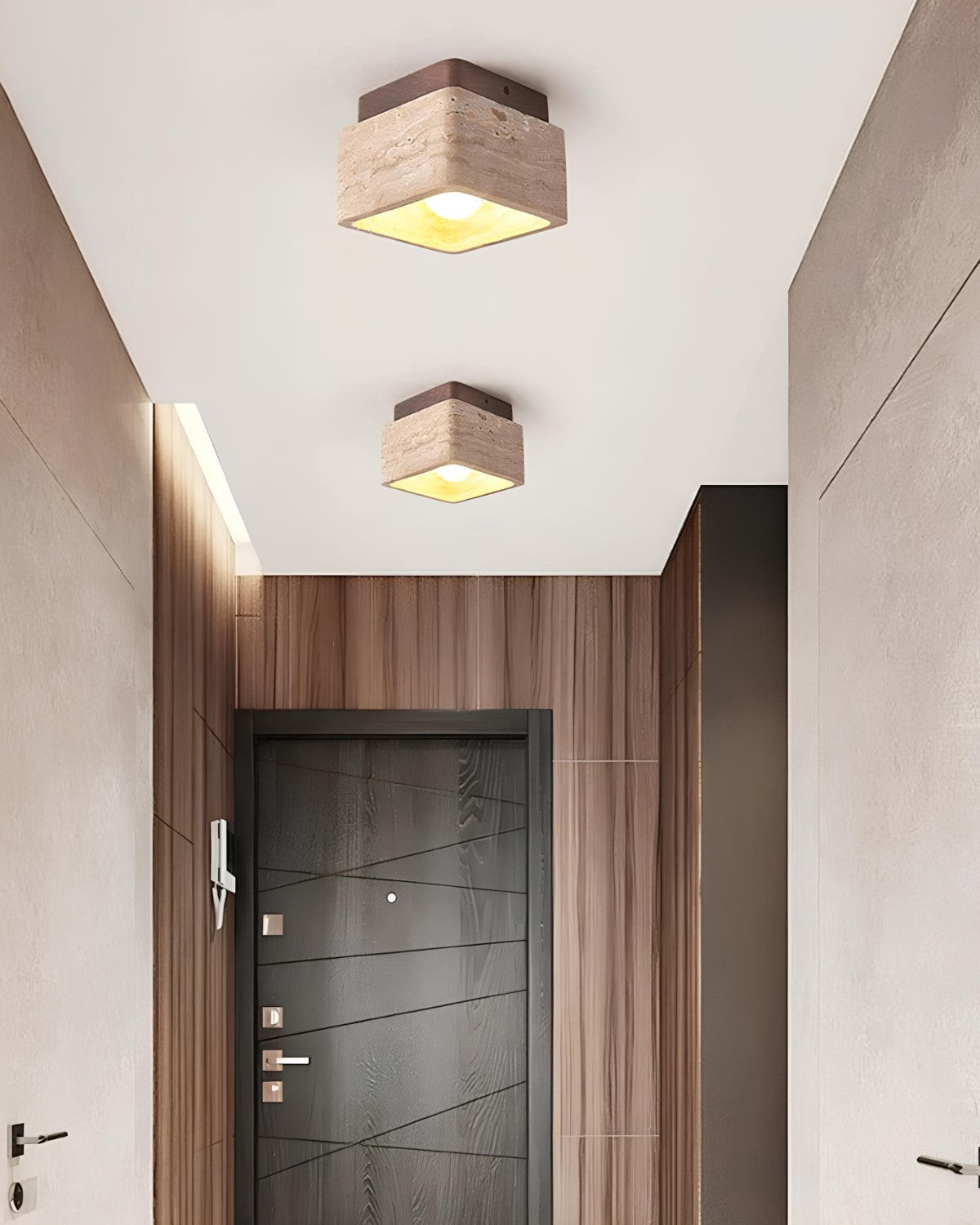 Corazon Deckenlampe aus Travertin und Holz – Minimalistische LED-Beleuchtung für Gemütliche Räume 7