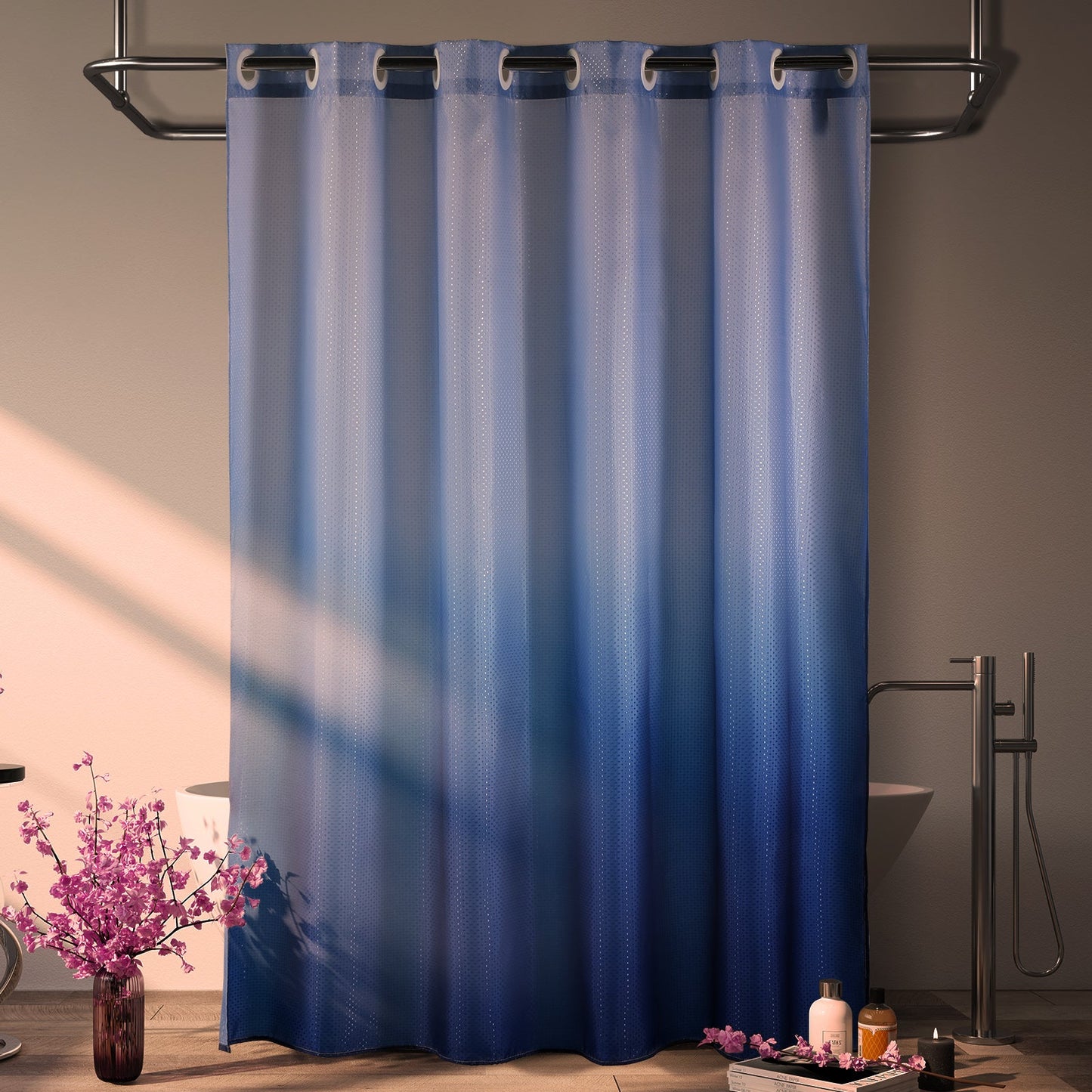 CozyHook Ombre Duschvorhang – Moderner Farbverlauf Für Stilvolles Badezimmer 6