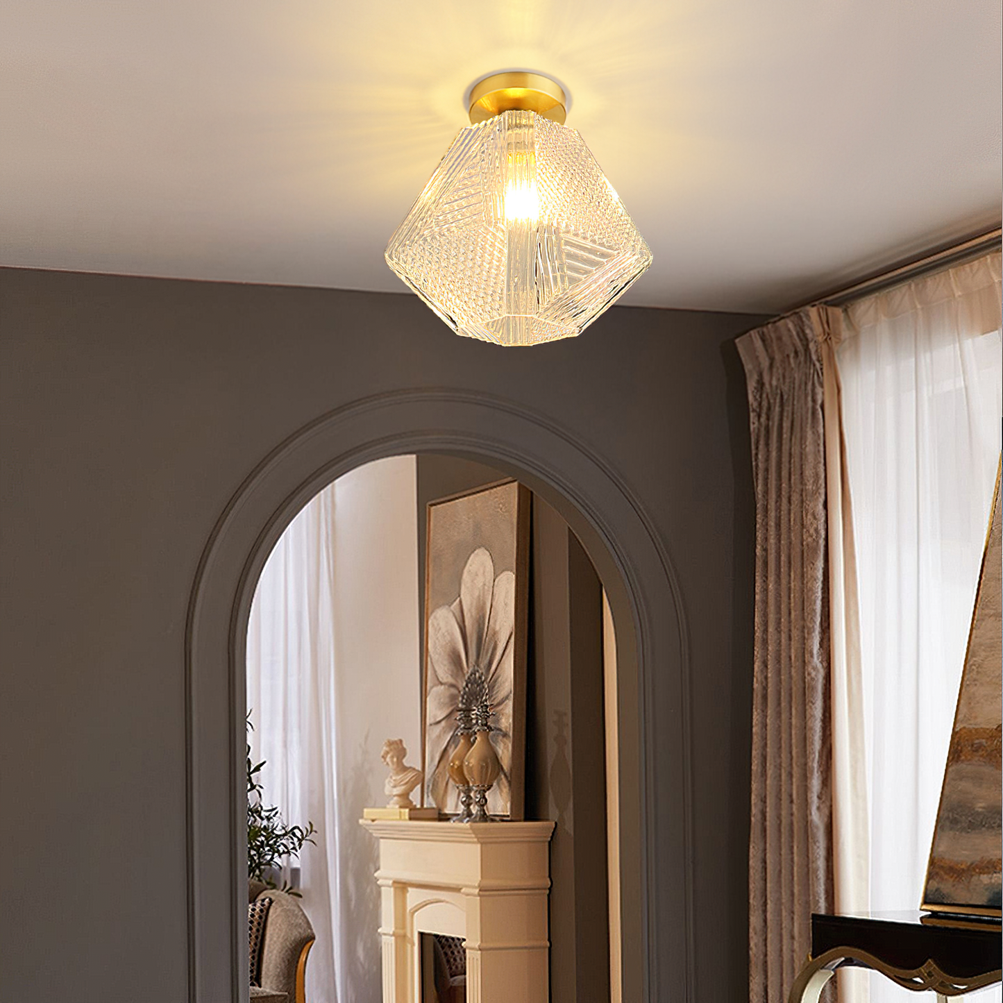 Deckenleuchte Art Deco Mit Diamantschliff – Stilvolles Licht Für Elegante Räume 2