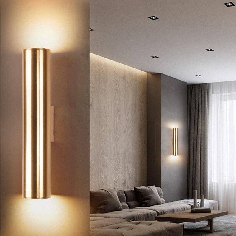 **Designer-LED-Wandleuchte Zylindrisches Rohr** – Elegantes Lichtspiel in Gold 3