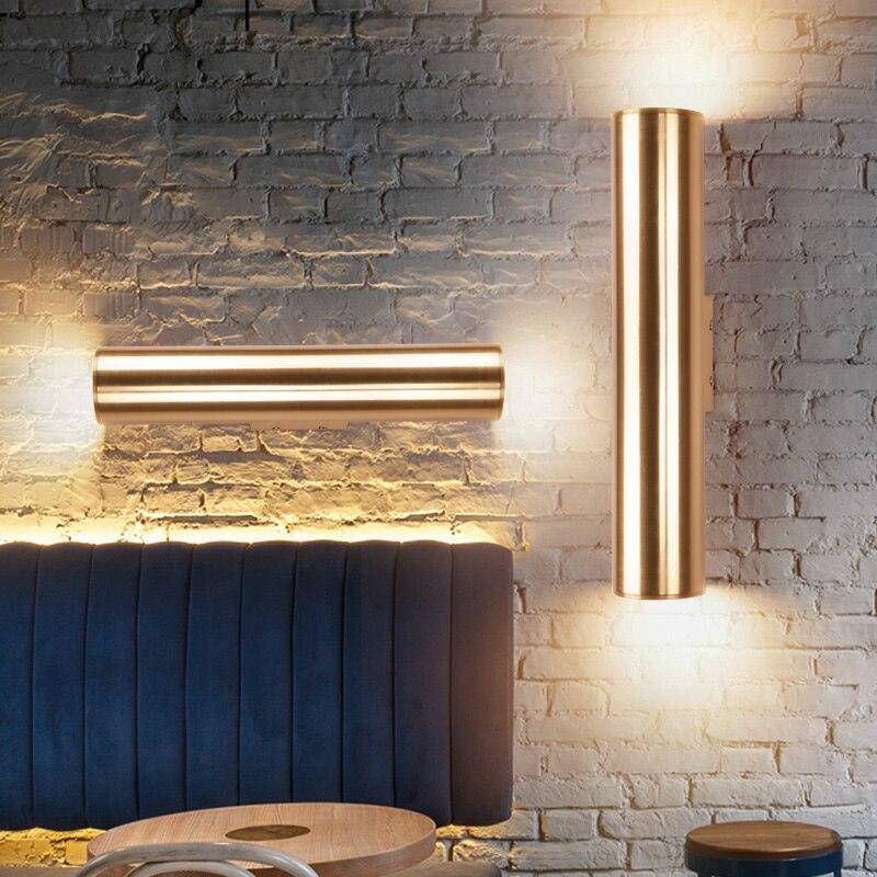 **Designer-LED-Wandleuchte Zylindrisches Rohr** – Elegantes Lichtspiel in Gold 4
