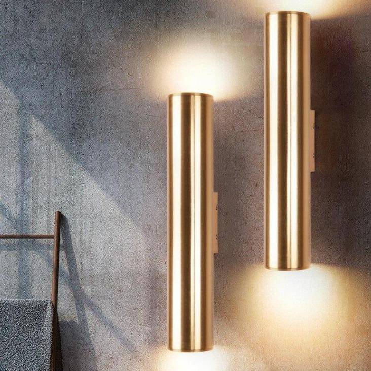 **Designer-LED-Wandleuchte Zylindrisches Rohr** – Elegantes Lichtspiel in Gold 5