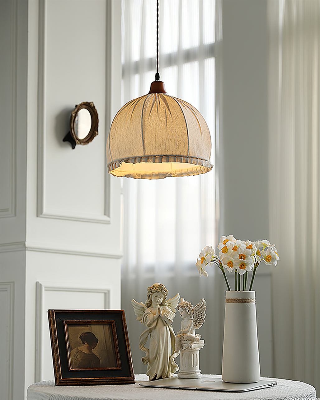 Dippa Pendelleuchte aus Holz und Stoff – Elegantes Design für Stilvolle Räume 8