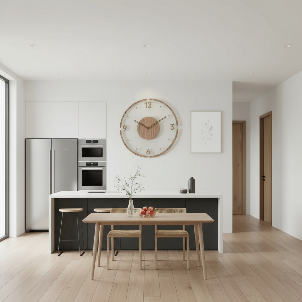 Elegante Wanduhr Modern aus Holz – Stilvolles Design für Ruhige Räume 2