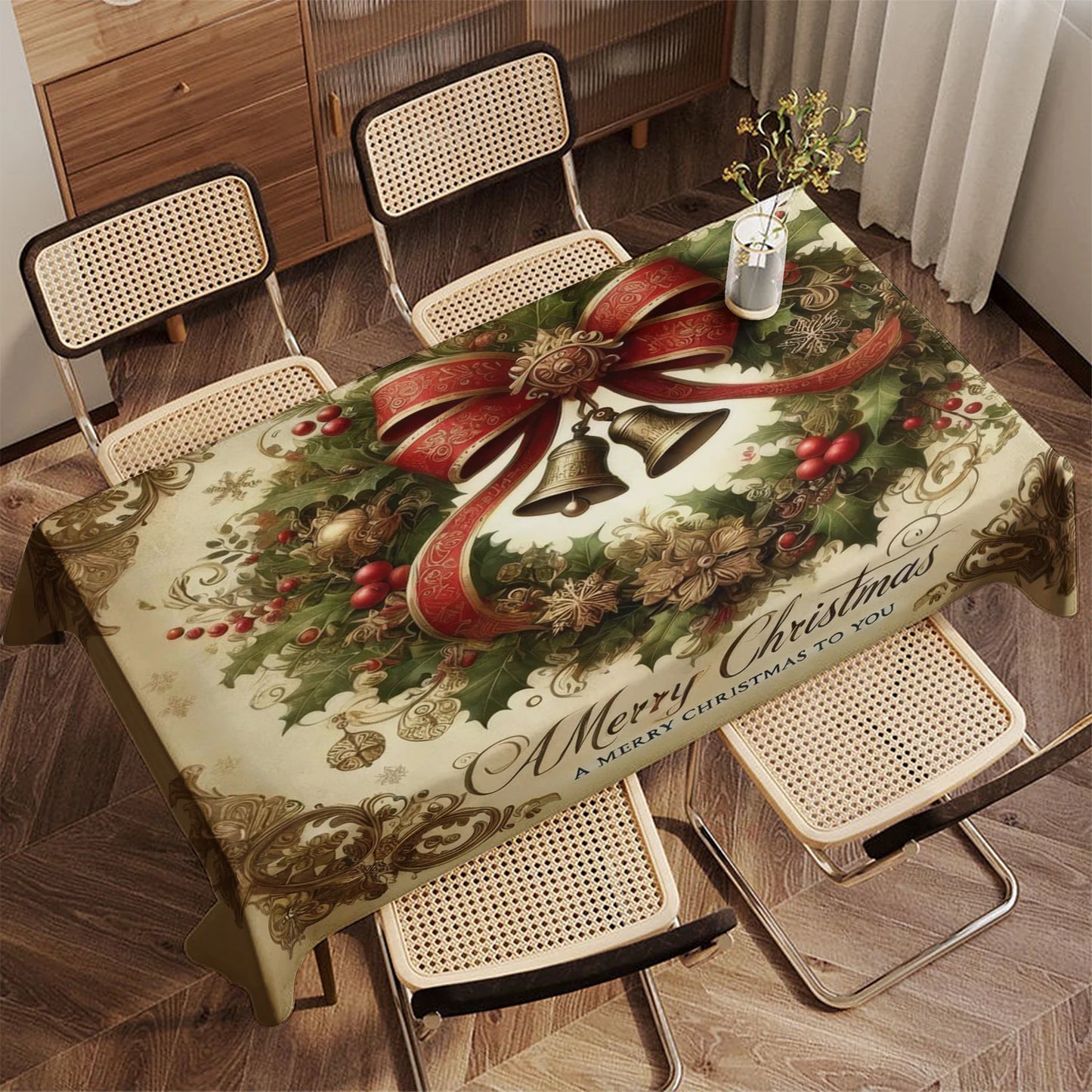 Frohe Weihnachtsmuster Tischdecke – Fröhliche Atmosphäre Für Festliche Anlässe 7