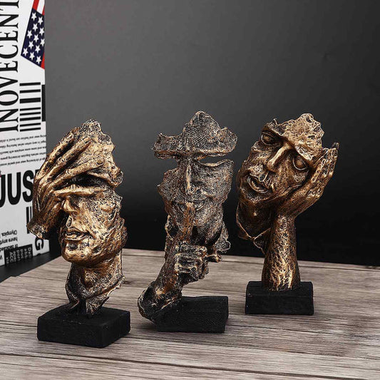 Goldene Skulptur Nordische Linie – Minimalistisches Design für Stilvolles Wohnen 1