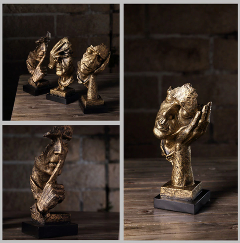 Goldene Skulptur Nordische Linie – Minimalistisches Design für Stilvolles Wohnen 3