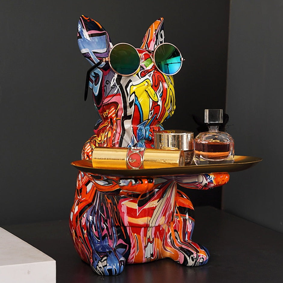 Graffiti-Statue Französische Bulldogge – Urbaner Charme Mit Praktischem Stauraum 3