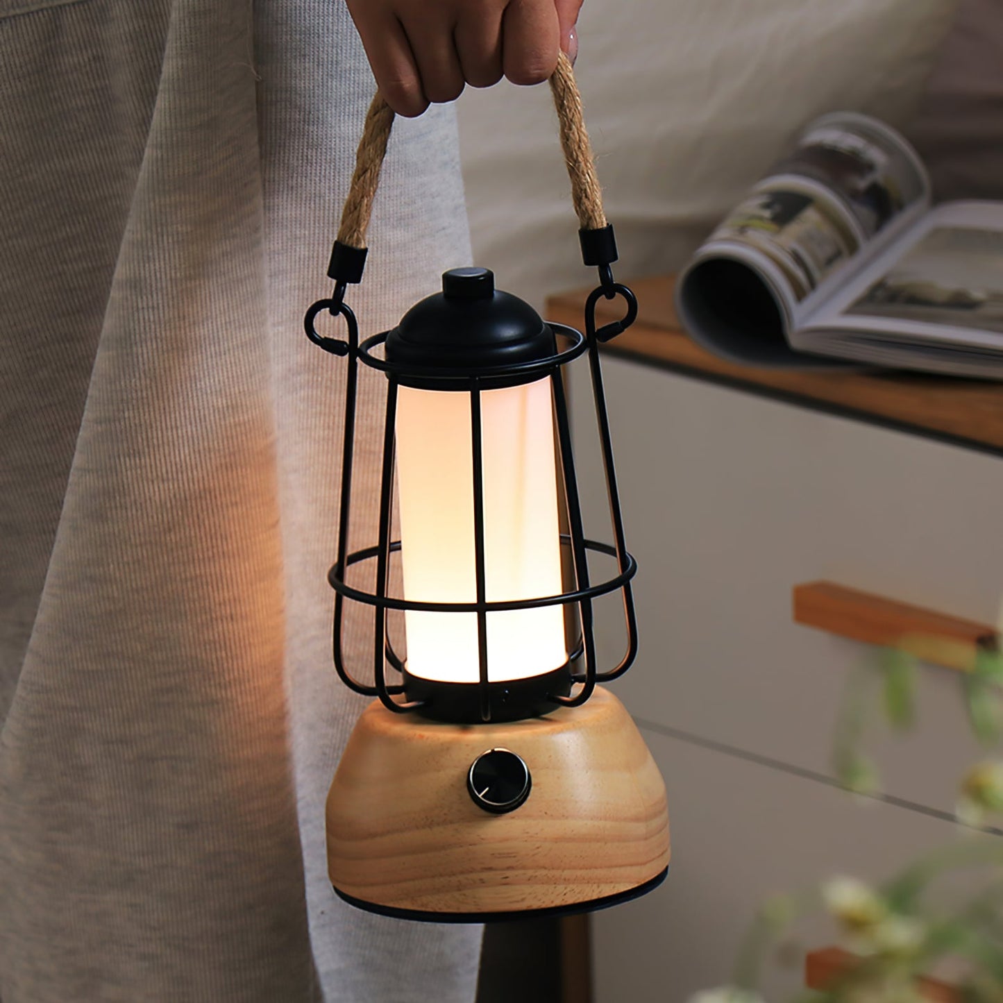 Hanfseil-Laterne Tischlampe – Rustikale Beleuchtung Für Ihren Außenbereich 5