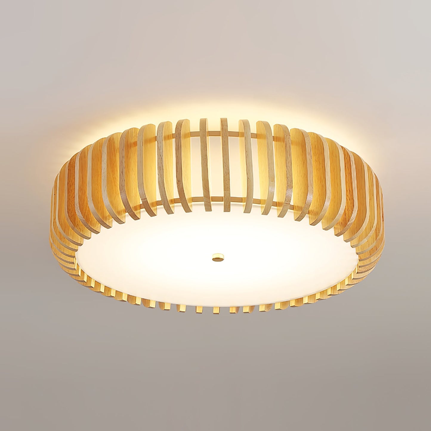 Holz Trommel Deckenlampe – Natürliche Atmosphäre für Ihr Wohnzimmer 2