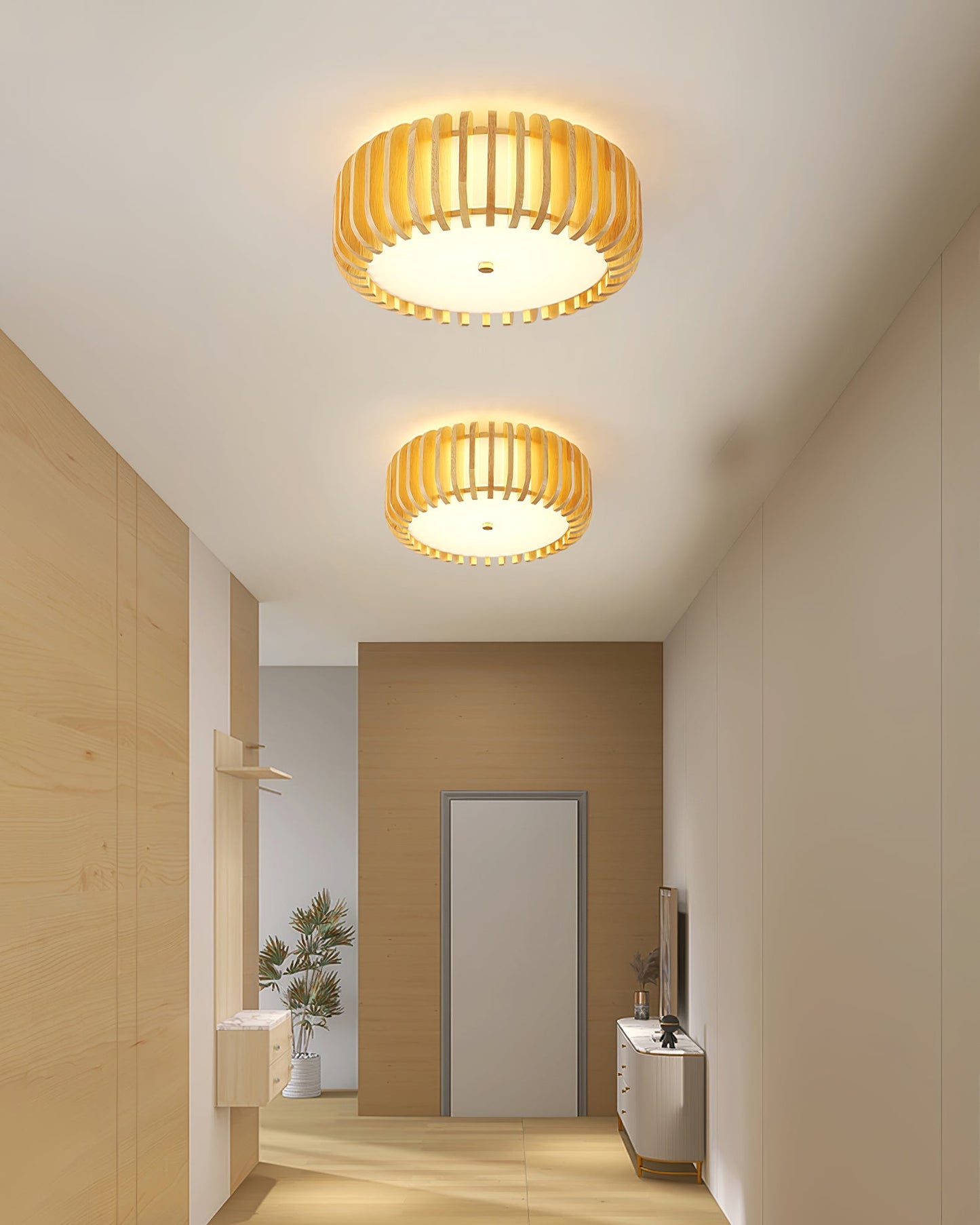 Holz Trommel Deckenlampe – Natürliche Atmosphäre für Ihr Wohnzimmer 4
