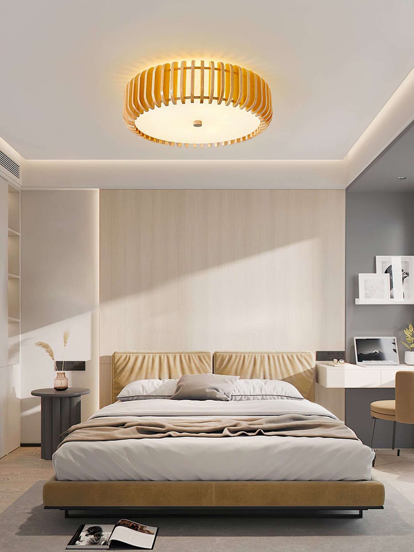 Holz Trommel Deckenlampe – Natürliche Atmosphäre für Ihr Wohnzimmer 5