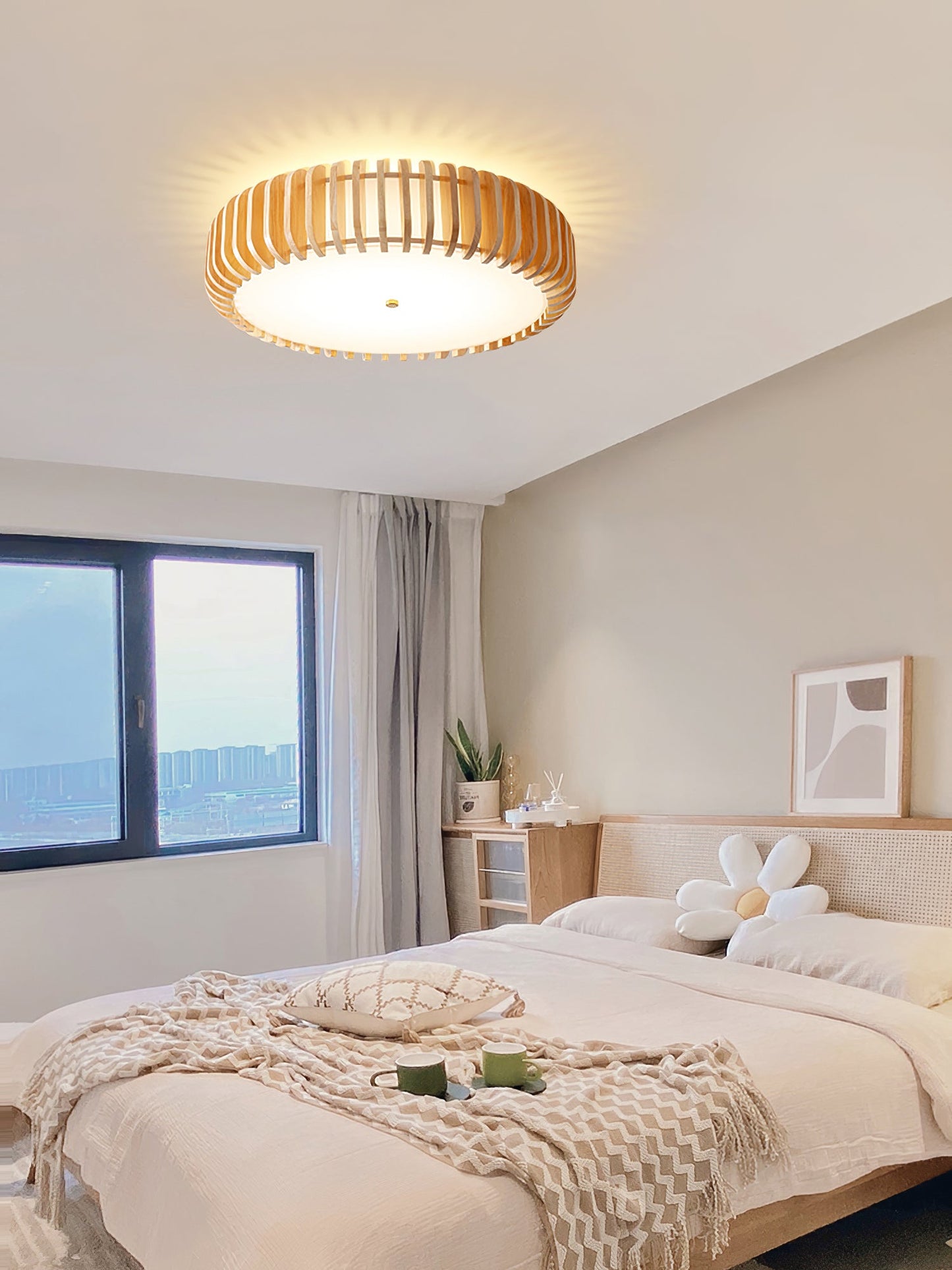 Holz Trommel Deckenlampe – Natürliche Atmosphäre für Ihr Wohnzimmer 7