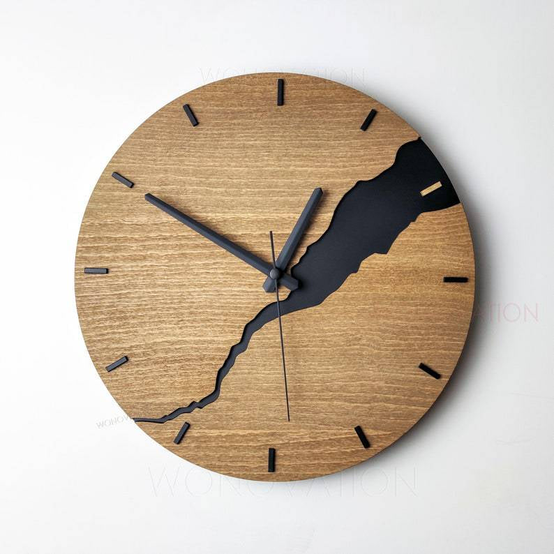 Houten Luxe Wanduhr – Elegante Holzgestaltung Für Stilvolle Räume 3