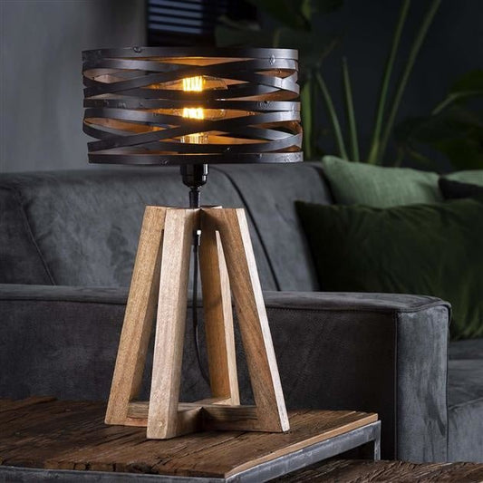 Industrielle Tischlampe Holz Twist – Stilvolles Licht Für Ihr Zuhause 1