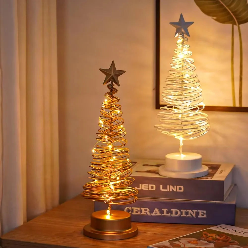 Künstliche Weihnachtslichter Baum – Elegante Spiralsternlampe mit Warmem Licht 0