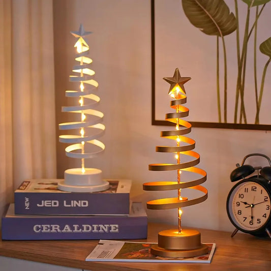 Künstliche Weihnachtslichter Baum – Elegante Spiralsternlampe mit Warmem Licht 1