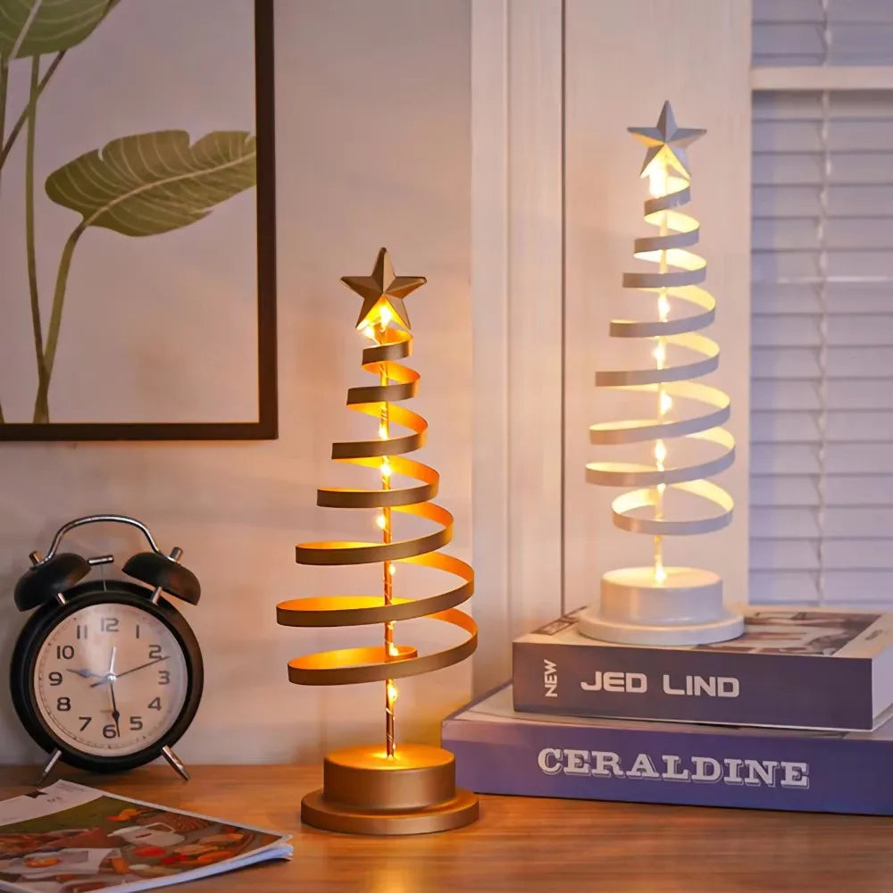 Künstliche Weihnachtslichter Baum – Elegante Spiralsternlampe mit Warmem Licht 2