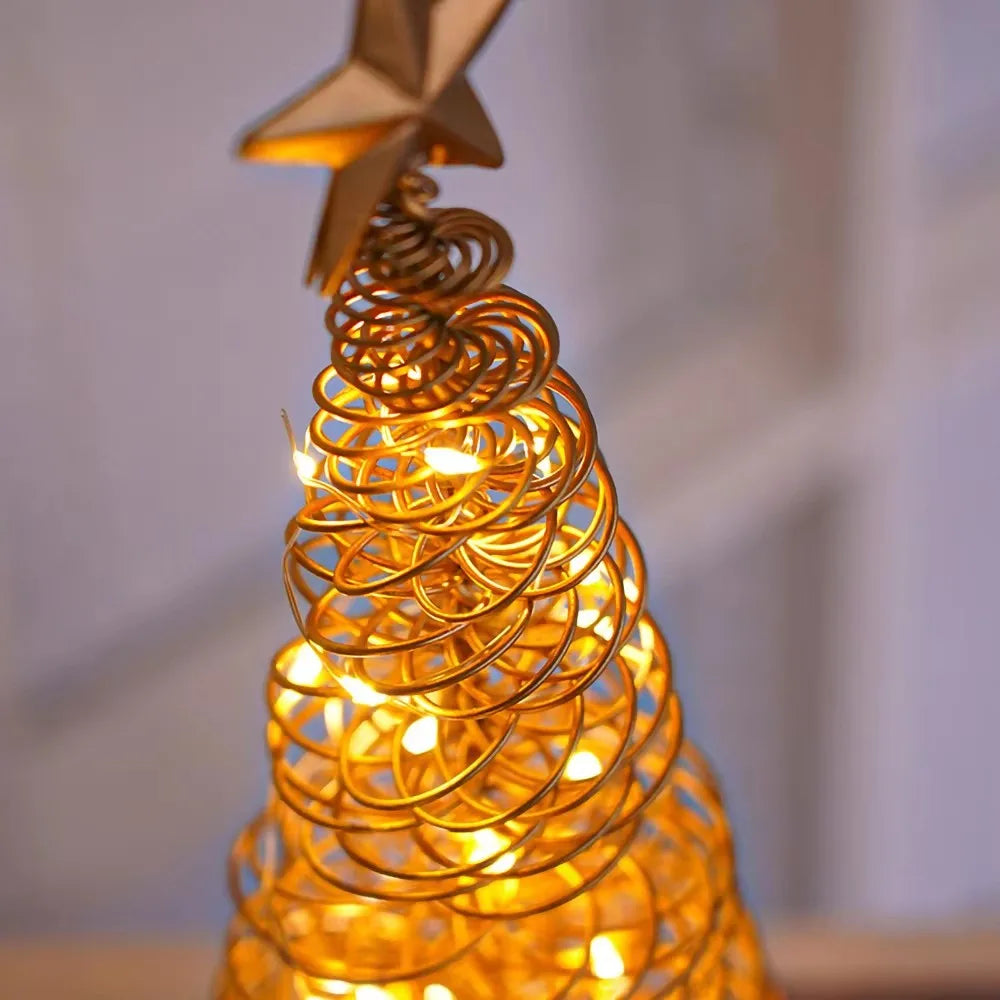 Künstliche Weihnachtslichter Baum – Elegante Spiralsternlampe mit Warmem Licht 4