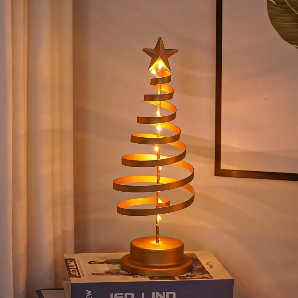 Künstliche Weihnachtslichter Baum – Elegante Spiralsternlampe mit Warmem Licht 6