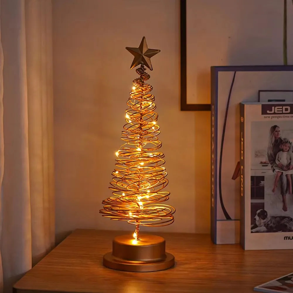 Künstliche Weihnachtslichter Baum – Elegante Spiralsternlampe mit Warmem Licht 7