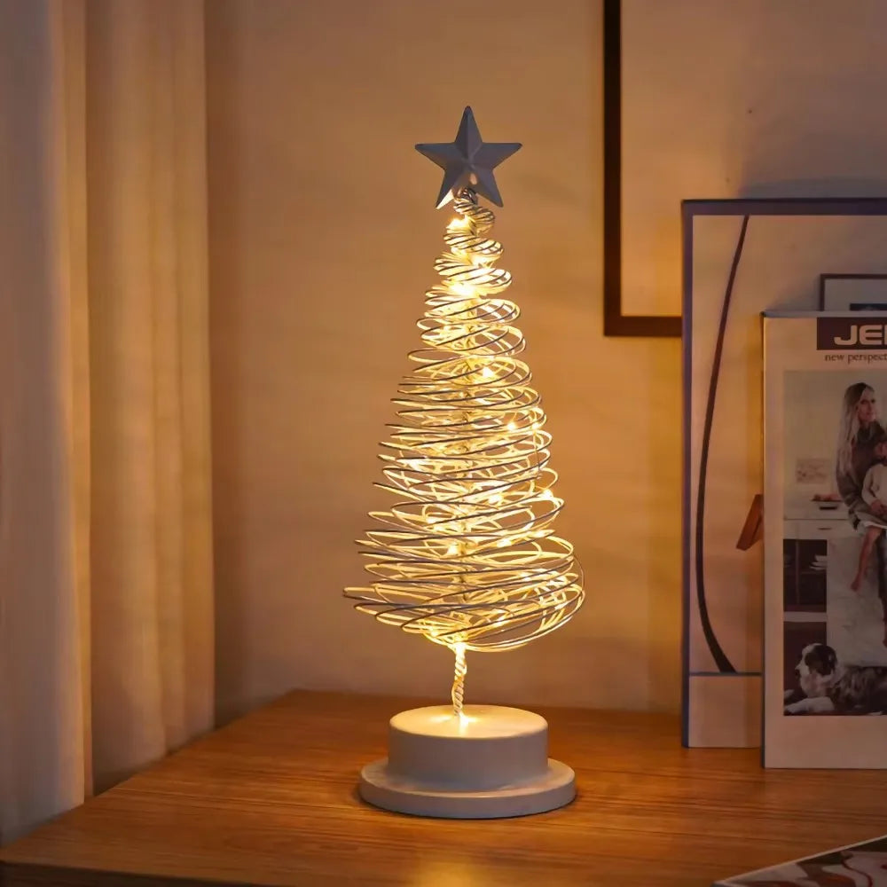Künstliche Weihnachtslichter Baum – Elegante Spiralsternlampe mit Warmem Licht 8