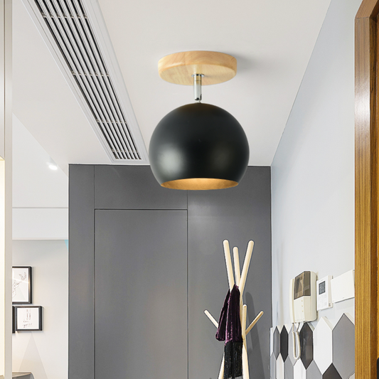 **LED-WANDLEUCHTE AUS HOLZ** – Stilvolle Beleuchtung mit Verstellbarer Kugel 1