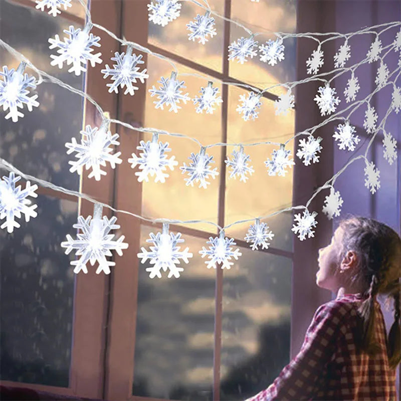 LED Lichterkette Schneeflocken – Festliche Beleuchtung für Drinnen und Draußen 2