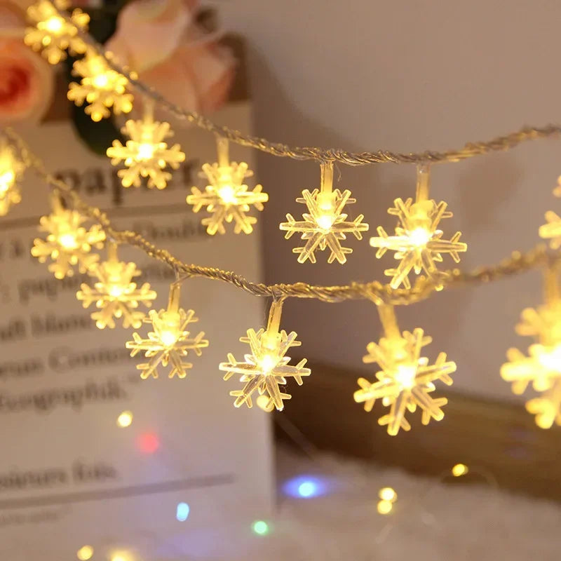 LED Lichterkette Schneeflocken – Festliche Beleuchtung für Drinnen und Draußen 4
