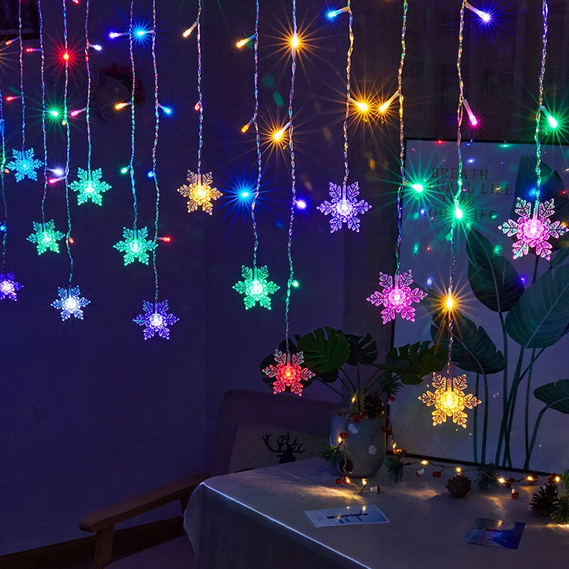 LumaSnow 4M LED-Schneeflocken-Vorhangbeleuchtung – Winterliche Atmosphäre Für Ihr Zuhause 1