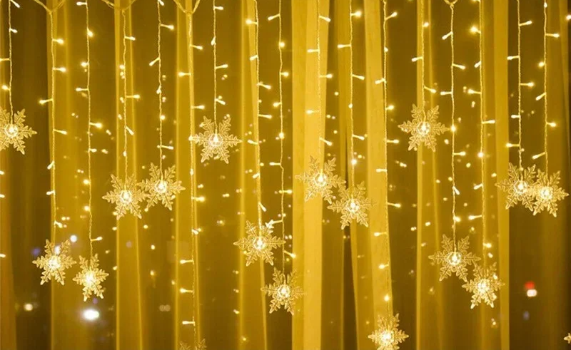 LumaSnow 4M LED-Schneeflocken-Vorhangbeleuchtung – Winterliche Atmosphäre Für Ihr Zuhause 11