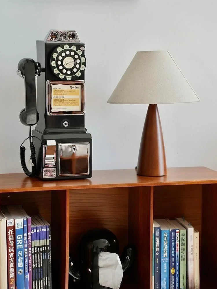 **Massivholz Retro Stoff Schreibtischlampe** – Stilvolle Beleuchtung für Gemütliche Räume 5